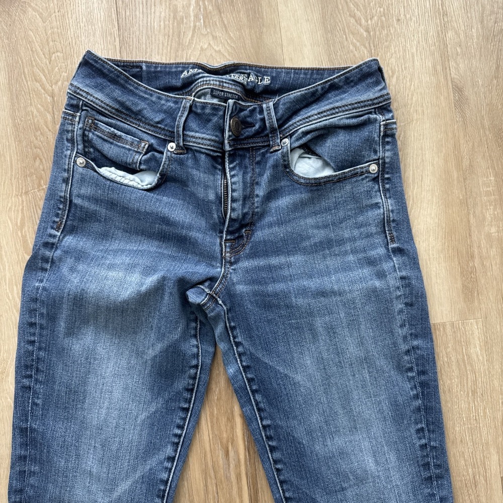 American Eagle Women's Kick Boot Jeans Size 6 Low Rise Stretch Flared Western - Picture 4 of 12